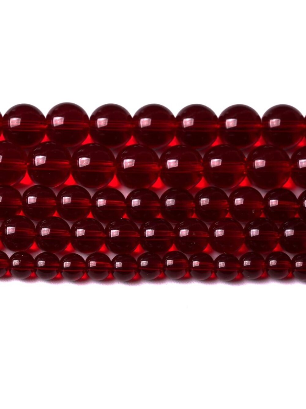 Garnet Red Glass Crystal Beads for Jewelry Making - 6mm Loose Beads, 68pcs, 15
